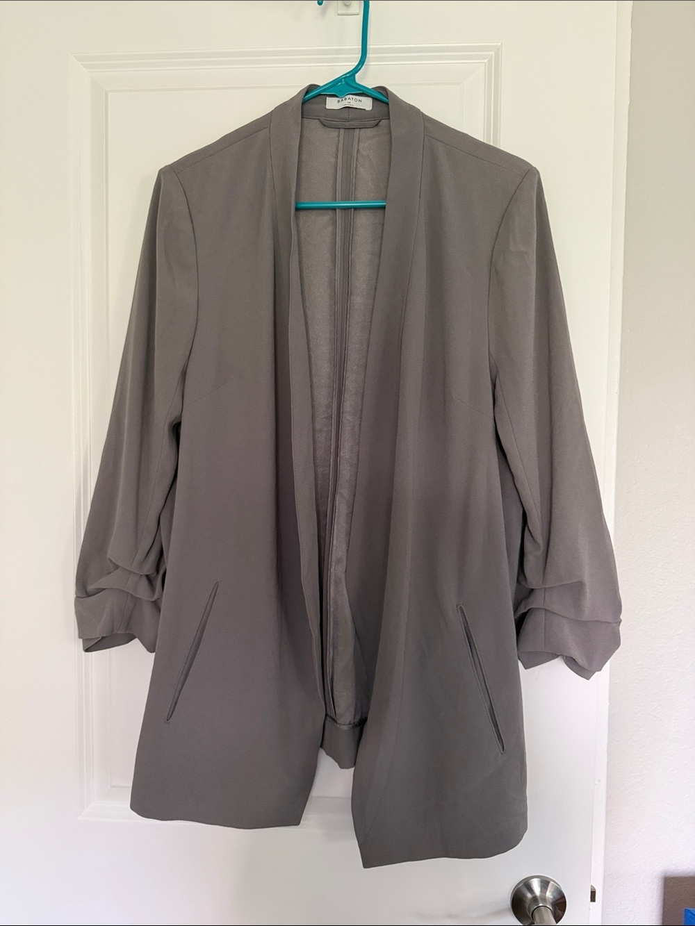Aritzia Babaton Gray Open-Front Blazer Jacket Size L/14